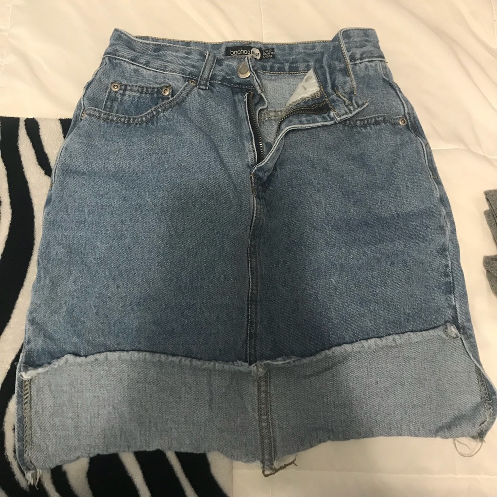 High Waisted Denim Skirt